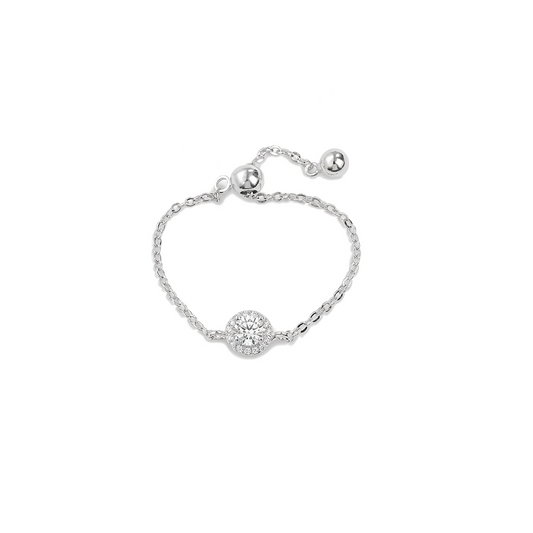 Bague chaîne solitaire