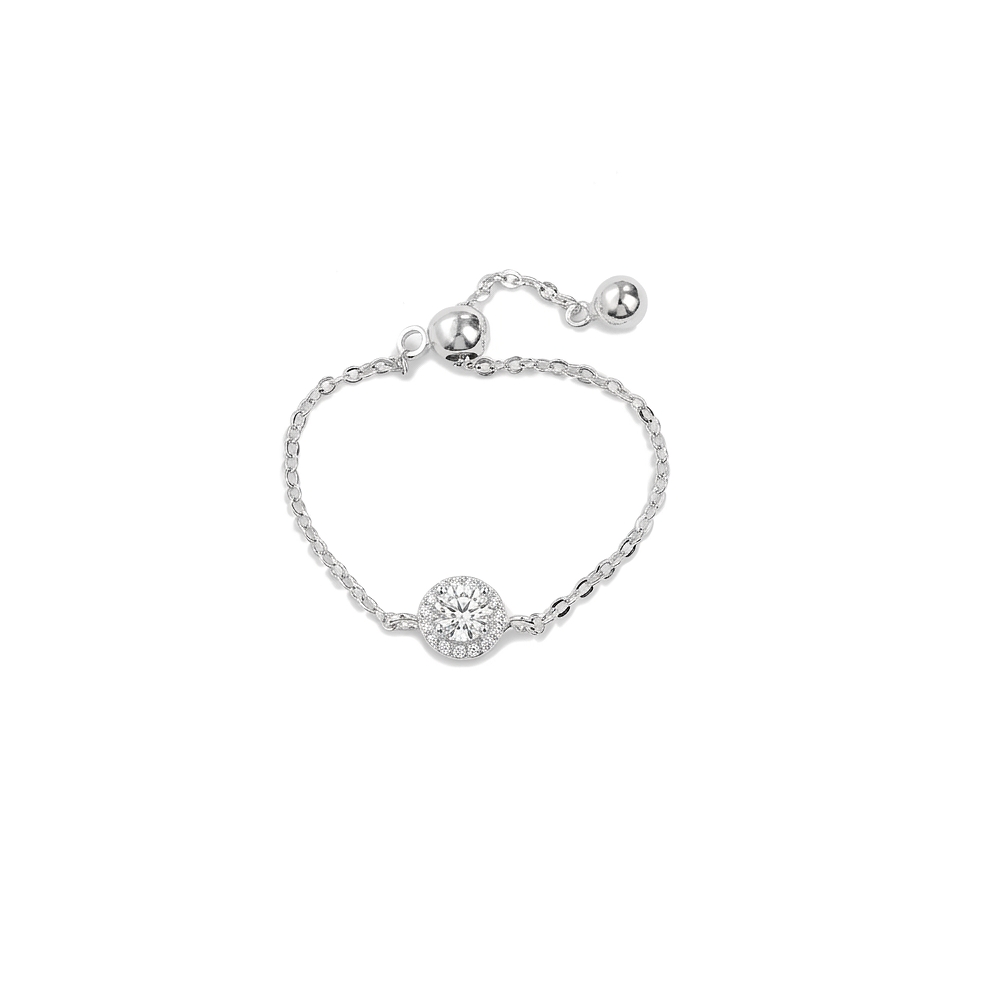 Bague chaîne solitaire