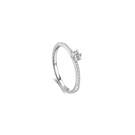 Bague fine solitaire